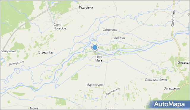 mapa Lipki Małe, Lipki Małe na mapie Targeo